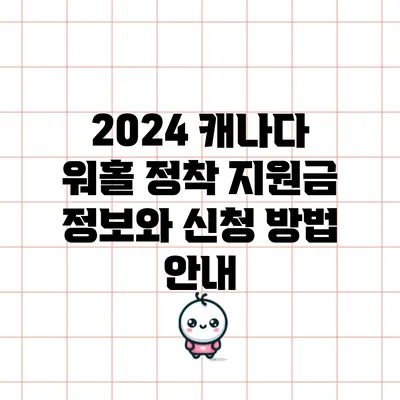 2024 캐나다 워홀 정착 지원금 정보와 신청 방법 안내