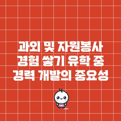 과외 및 자원봉사 경험 쌓기: 유학 중 경력 개발의 중요성