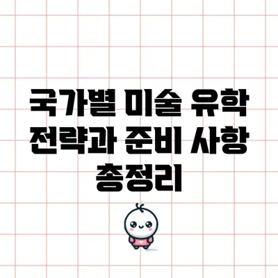 국가별 미술 유학 전략과 준비 사항 총정리