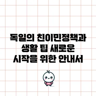 독일의 친이민정책과 생활 팁: 새로운 시작을 위한 안내서