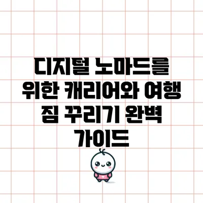 디지털 노마드를 위한 캐리어와 여행 짐 꾸리기 완벽 가이드