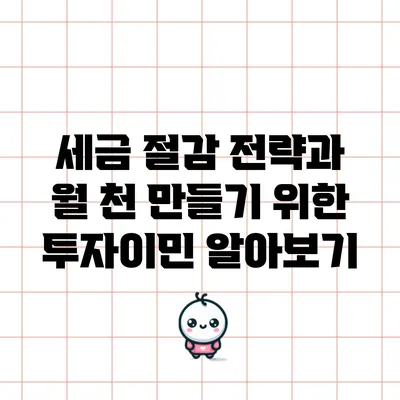 세금 절감 전략과 월 천 만들기 위한 투자이민 알아보기