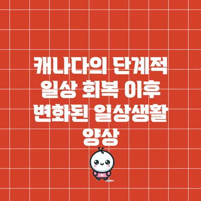 캐나다의 단계적 일상 회복 이후 변화된 일상생활 양상