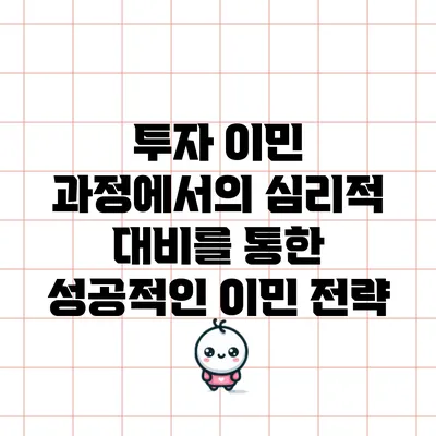 투자 이민 과정에서의 심리적 대비를 통한 성공적인 이민 전략