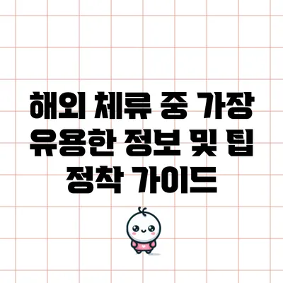 해외 체류 중 가장 유용한 정보 및 팁: 정착 가이드