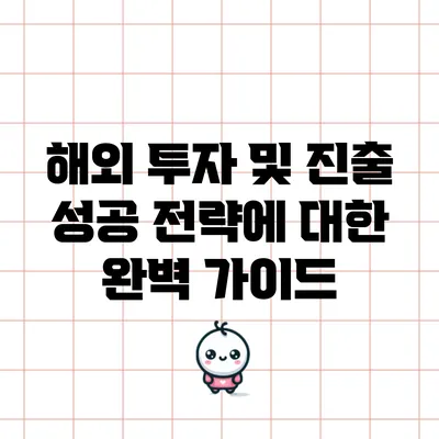 해외 투자 및 진출 성공 전략에 대한 완벽 가이드