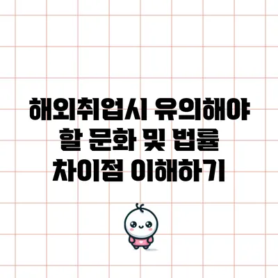 해외취업시 유의해야 할 문화 및 법률 차이점 이해하기