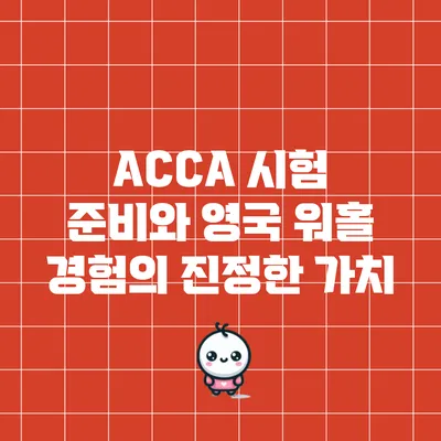 ACCA 시험 준비와 영국 워홀 경험의 진정한 가치