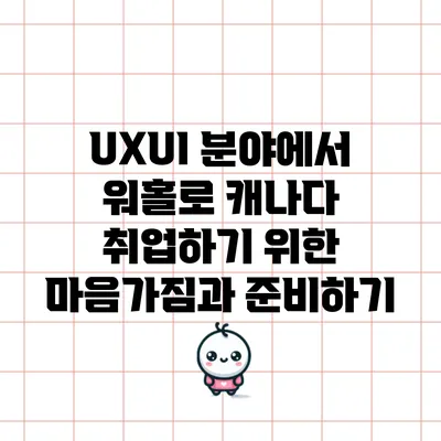 UXUI 분야에서 워홀로 캐나다 취업하기 위한 마음가짐과 준비하기