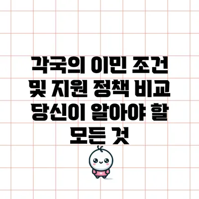 각국의 이민 조건 및 지원 정책 비교: 당신이 알아야 할 모든 것