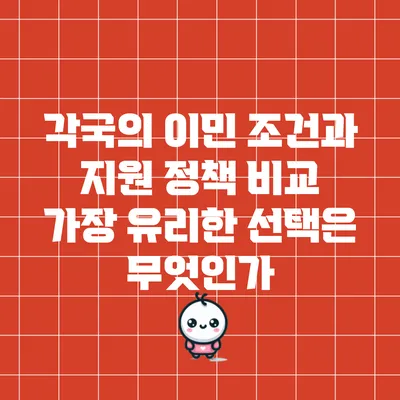 각국의 이민 조건과 지원 정책 비교: 가장 유리한 선택은 무엇인가?