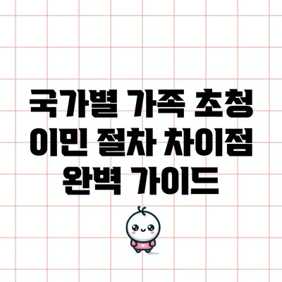 국가별 가족 초청 이민 절차 차이점 완벽 가이드