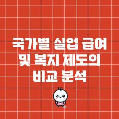 국가별 실업 급여 및 복지 제도의 비교 분석