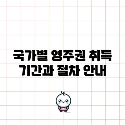 국가별 영주권 취득 기간과 절차 안내