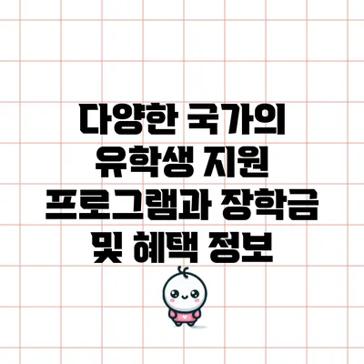 다양한 국가의 유학생 지원 프로그램과 장학금 및 혜택 정보