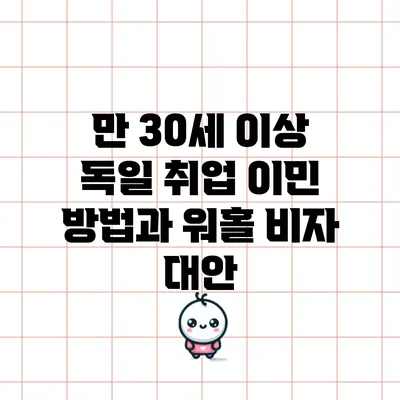 만 30세 이상 독일 취업 이민 방법과 워홀 비자 대안
