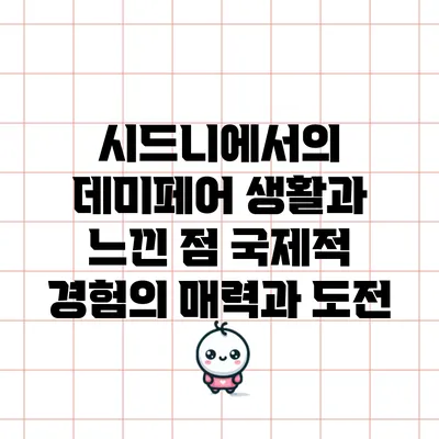 시드니에서의 데미페어 생활과 느낀 점: 국제적 경험의 매력과 도전