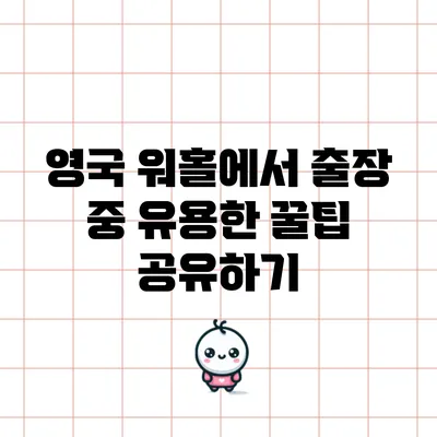 영국 워홀에서 출장 중 유용한 꿀팁 공유하기