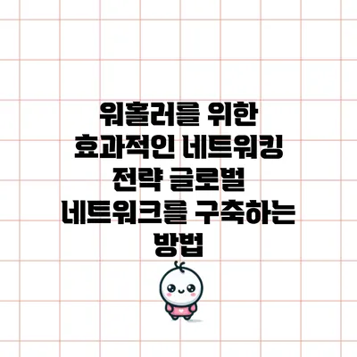 워홀러를 위한 효과적인 네트워킹 전략: 글로벌 네트워크를 구축하는 방법