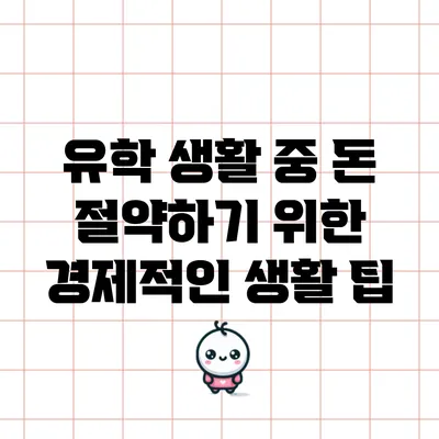 유학 생활 중 돈 절약하기 위한 경제적인 생활 팁