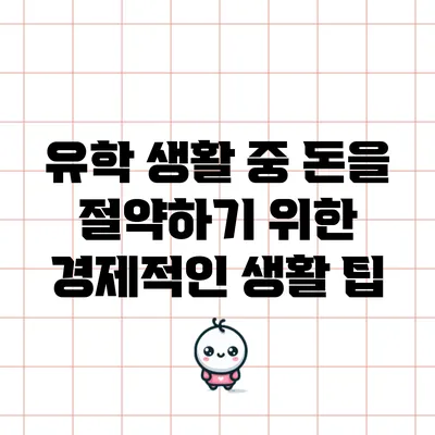 유학 생활 중 돈을 절약하기 위한 경제적인 생활 팁