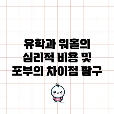 유학과 워홀의 심리적 비용 및 포부의 차이점 탐구