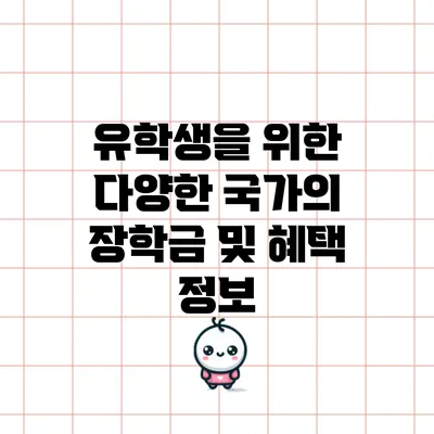 유학생을 위한 다양한 국가의 장학금 및 혜택 정보