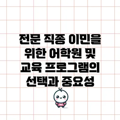 전문 직종 이민을 위한 어학원 및 교육 프로그램의 선택과 중요성