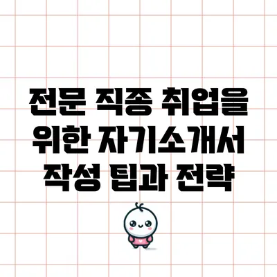 전문 직종 취업을 위한 자기소개서 작성 팁과 전략