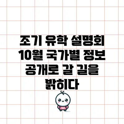 조기 유학 설명회: 10월 국가별 정보 공개로 갈 길을 밝히다