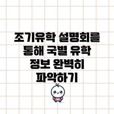 조기유학 설명회를 통해 국별 유학 정보 완벽히 파악하기