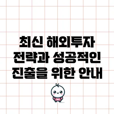 최신 해외투자 전략과 성공적인 진출을 위한 안내