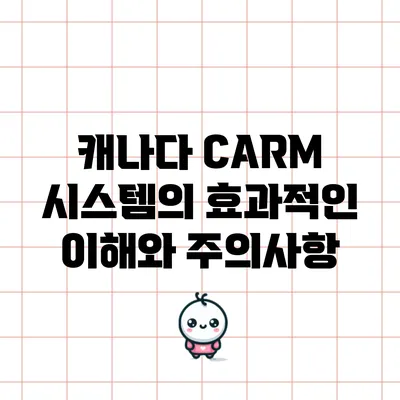 캐나다 CARM 시스템의 효과적인 이해와 주의사항