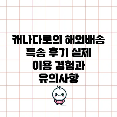 캐나다로의 해외배송 특송 후기: 실제 이용 경험과 유의사항