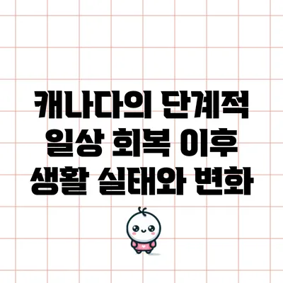 캐나다의 단계적 일상 회복 이후 생활 실태와 변화