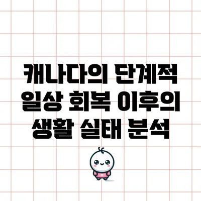 캐나다의 단계적 일상 회복 이후의 생활 실태 분석