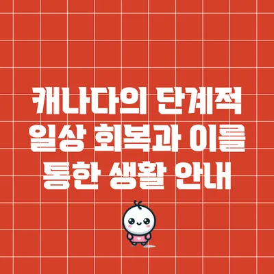캐나다의 단계적 일상 회복과 이를 통한 생활 안내