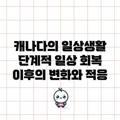 캐나다의 일상생활: 단계적 일상 회복 이후의 변화와 적응