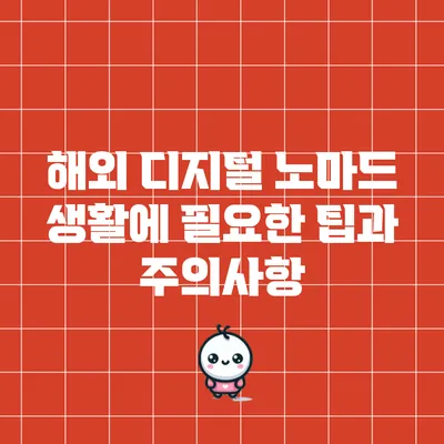 해외 디지털 노마드 생활에 필요한 팁과 주의사항