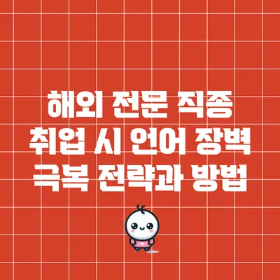 해외 전문 직종 취업 시 언어 장벽 극복 전략과 방법