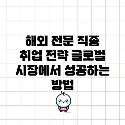 해외 전문 직종 취업 전략: 글로벌 시장에서 성공하는 방법