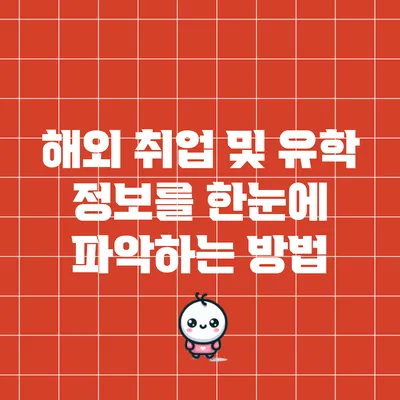 해외 취업 및 유학 정보를 한눈에 파악하는 방법