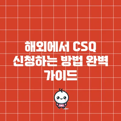 해외에서 CSQ 신청하는 방법 완벽 가이드