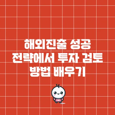 해외진출 성공 전략에서 투자 검토 방법 배우기