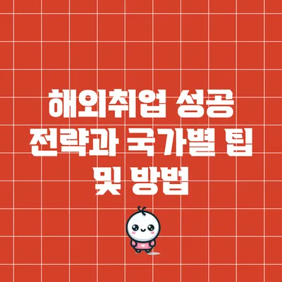 해외취업 성공 전략과 국가별 팁 및 방법