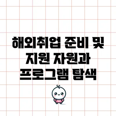 해외취업 준비 및 지원 자원과 프로그램 탐색