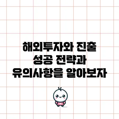 해외투자와 진출: 성공 전략과 유의사항을 알아보자