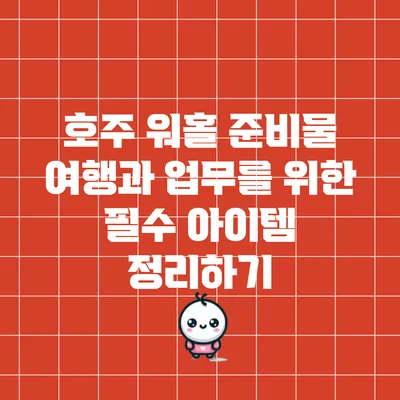 호주 워홀 준비물: 여행과 업무를 위한 필수 아이템 정리하기