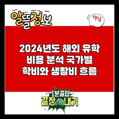 2024년도 해외 유학 비용 분석: 국가별 학비와 생활비 흐름