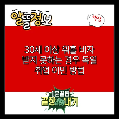 30세 이상 워홀 비자 받지 못하는 경우: 독일 취업 이민 방법
